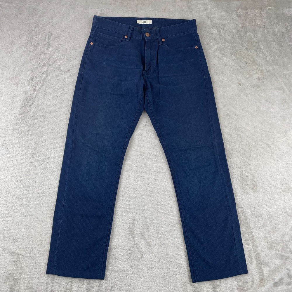 Incotex Cinque Jeans Men 30x28 Blue Sky Slim Designer Zip Fly Textured‎